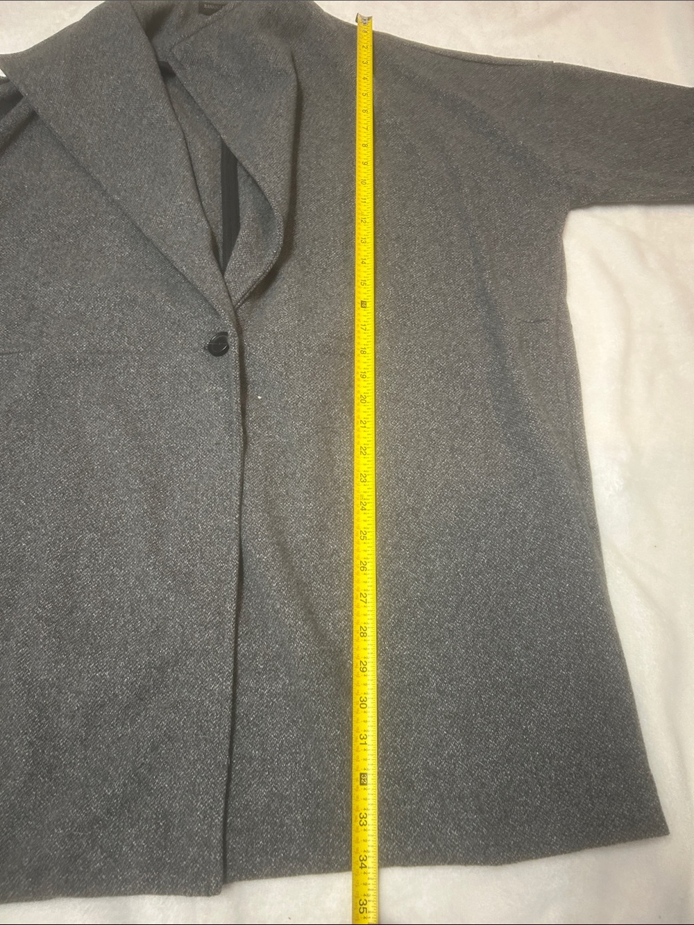Banana Republic Women’s Coat Charcoal Gray Single-Button Size Large - Picture 4 of 12